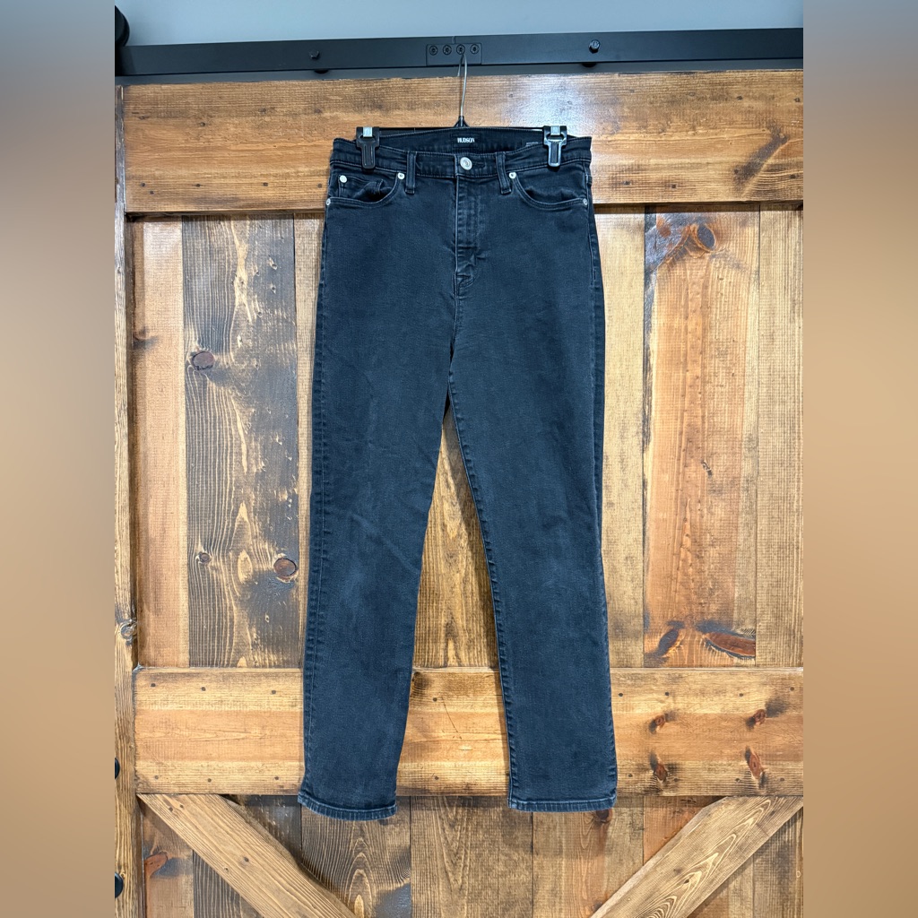 Hudson High Rise Zoeey Ankle Straight Jeans 29 Faded Black Color